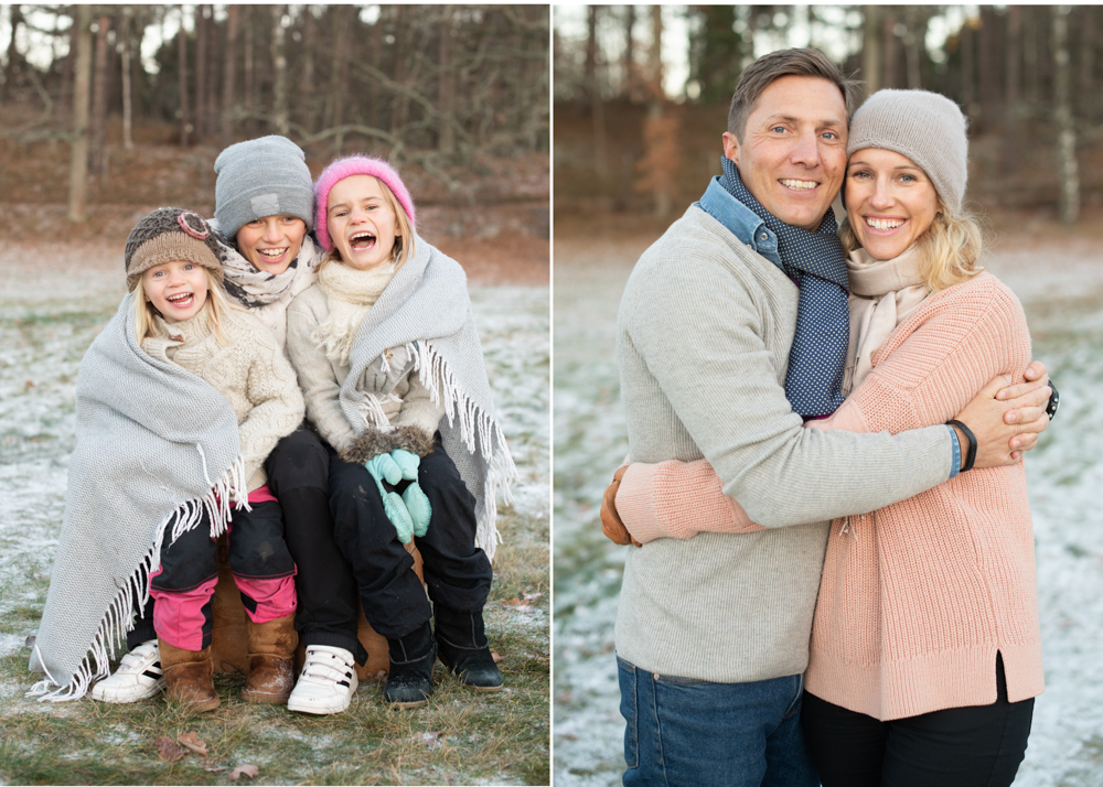 Vintrig familjefotografering på Lidingö