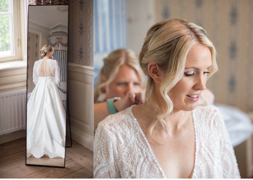 Brudklänning bröllopsförberedelser Bröllop på Riddersviks Herrgård